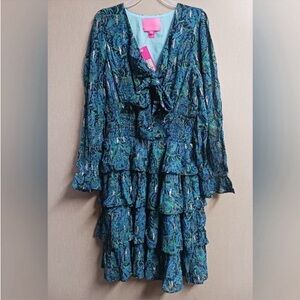 Lilly Pulitzer lara Lynn dress navy tide catty purrsonality size16